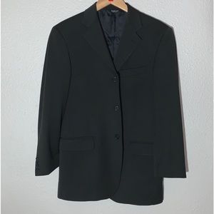 Rare Vintage Mancini dark rich brown 3 button structured blazer Wool blend Italy